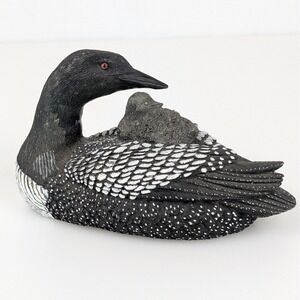 Vtg Y2K Loon Chick Figurine Sculpture Bird Minnesota Cottagecore 90s Cabin Decor